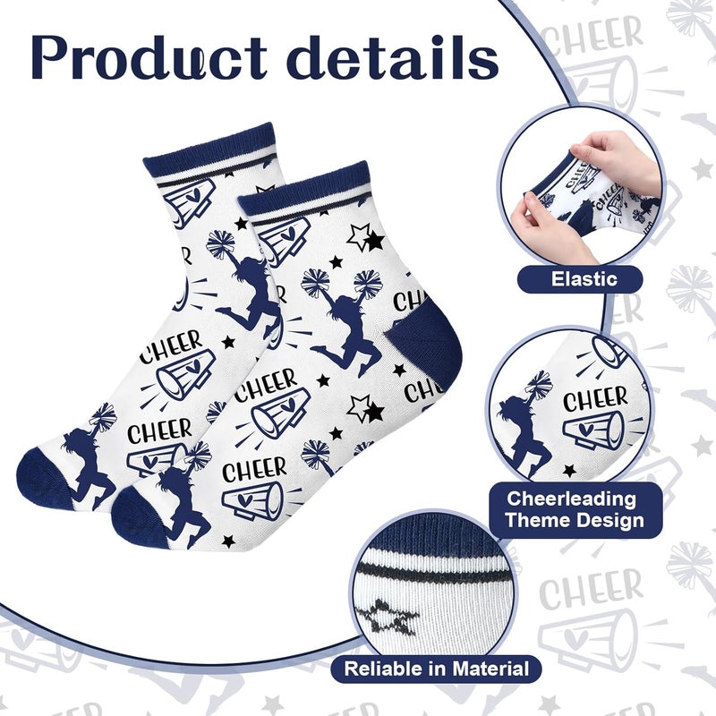 Maiteenly 24 Pairs Ankle Cheer Socks Cheerleading Team Cheerleader Socks for Women Girls Cheer Accessories Gifts - Image 3